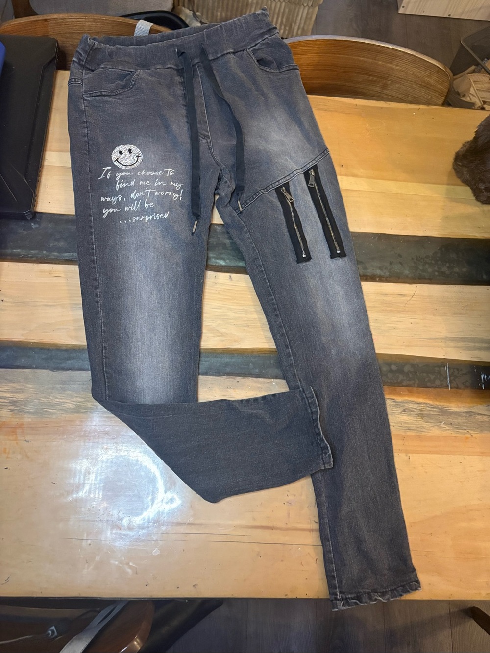 NT By Anneti Black Denim Jogger Pants